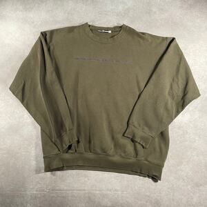 Vintage 90s Marithe Francois Girbaud Olive Green Embroidered Sweatshirt